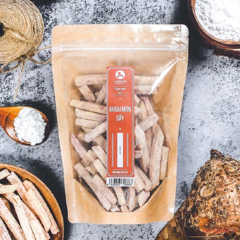 Khoai Môn Sấy Langfarm 120g, Đặc Sản Đà Lạt, Mẫu Kraft - MSN181576