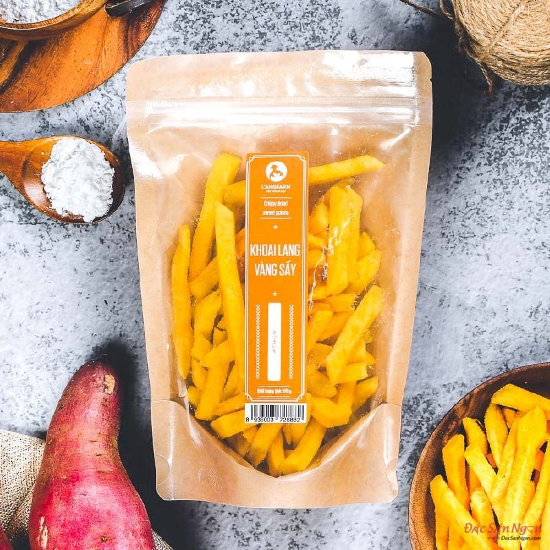 Khoai Lang Vàng Sấy Sợi Langfarm 120g, Đặc Sản Đà Lạt, Mẫu Kraft - MSN181577