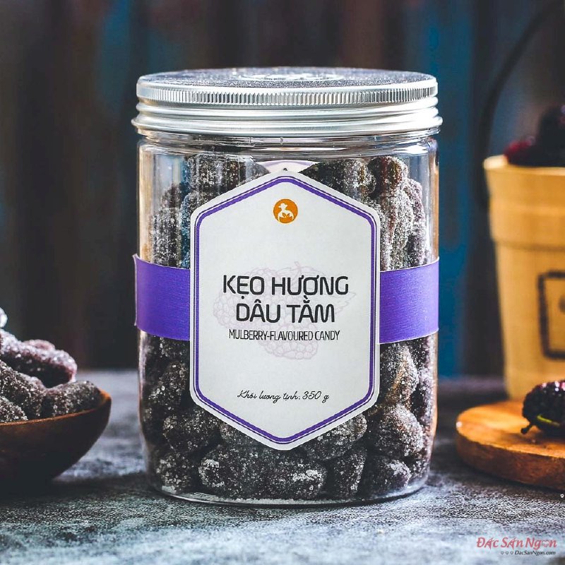 Kẹo Hương Dâu Tằm Langfarm 350g, Đặc Sản Đà Lạt, Mẫu Nắp Nhôm - MSN181599