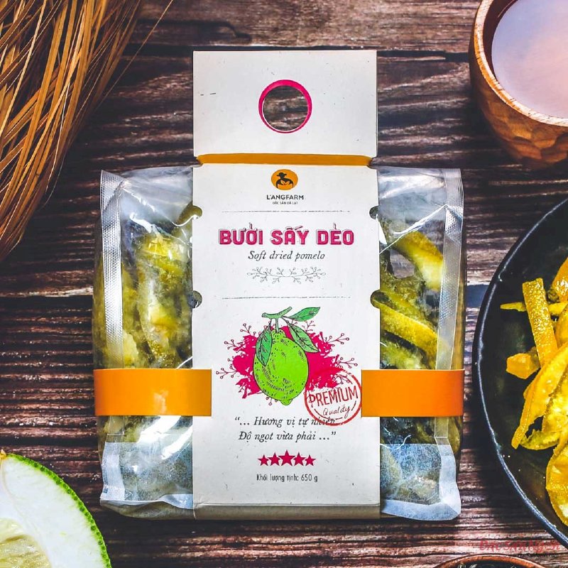 Bưởi Sấy Dẻo Langfarm 650g, Đặc Sản Đà Lạt, Mẫu Mawashi - MSN181596