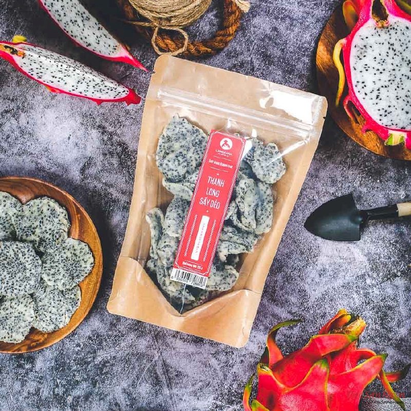Thanh Long Sấy Dẻo Langfarm 225g, Đặc Sản Đà Lạt, Mẫu Kraft - MSN181583