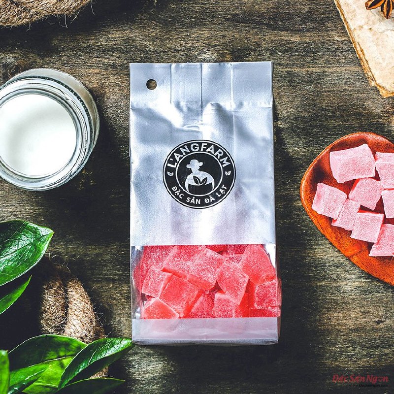 Kẹo Hương Dâu Tây Dẻo Langfarm 180g, Đặc Sản Đà Lạt, Mẫu Bịch Bạc - MSN181573