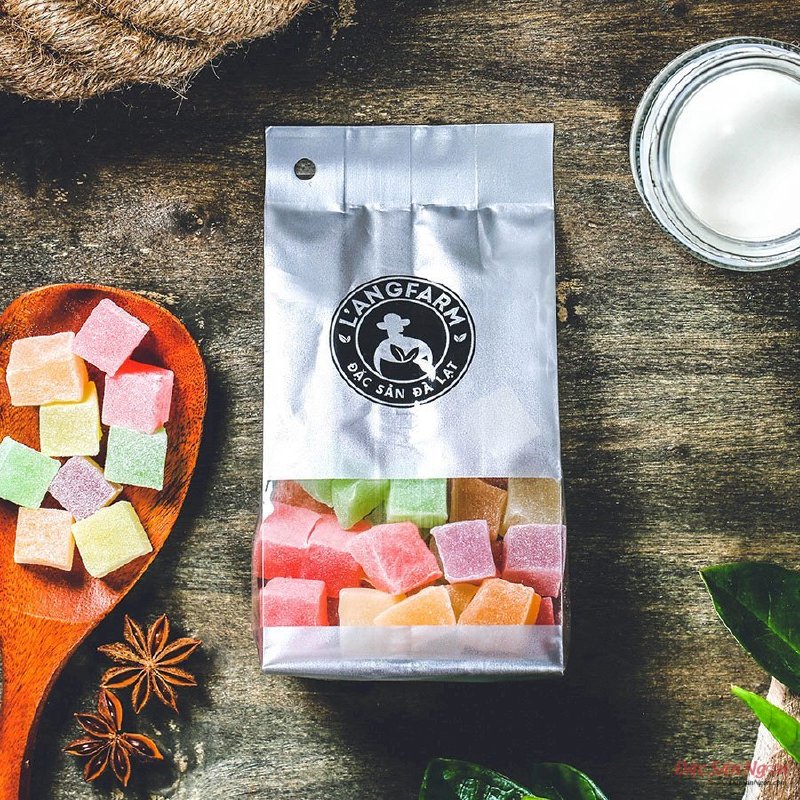 Kẹo Hương Thập Cẩm Dẻo Langfarm 180g, Đặc Sản Đà Lạt, Mẫu Bịch Bạc - MSN181565